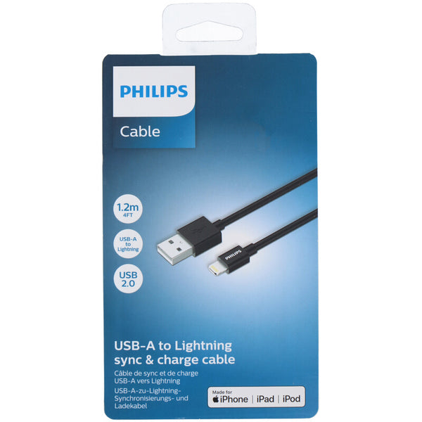 Philips Apple lightning to USB M/M Cable 1,2m DLC3104V/03 