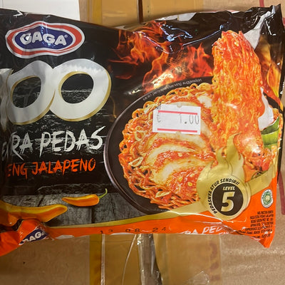 Gaga 100 extra pedas goreng jalepeno  level 5