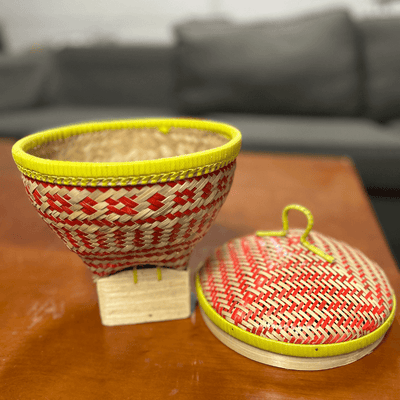 Bakul Rice Basket Batik Premium Merah Kecil