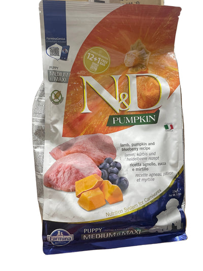 1 + 1 free NQD Pumpkin Puppy Medium Q Maxi 2,5 kg