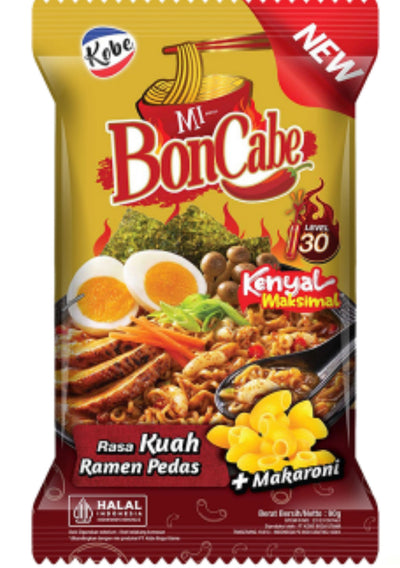 Kobe mi Instan boncabe level 30 ramen pedas 90 gr