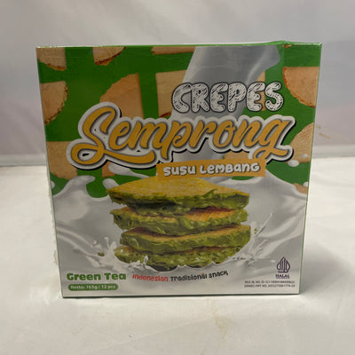 Crepes Semprong Susu Lembang Green Tea  12x165g