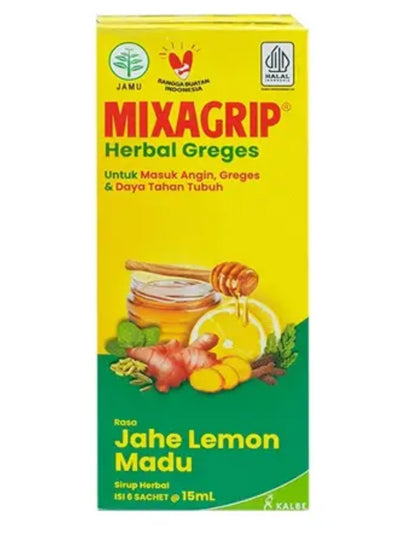 Mixagrip Herbal Greges Obat Masuk Angin Jahe Lemon Madu 15ML