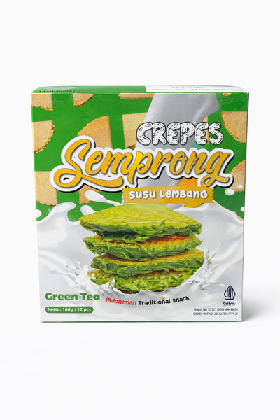 Crepes Semprong Susu Lembang Green Tea  12x165g