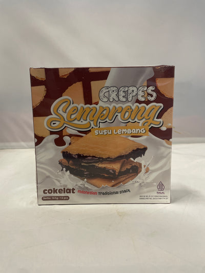 Crepes Semprong Susu Lembang Cokelat 12x165g