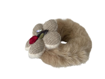 Fur Flower Hair Elastic