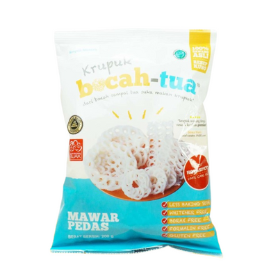 Bocah Tua Krupuk Mawar pedas 200g