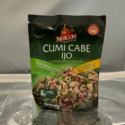 Mercon cumi  cabe ijo salted  squid with green chili sambal 150gr
