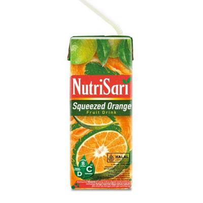 NutriSari Less Sugar Squeezed Orange Fruit Drink 200ml