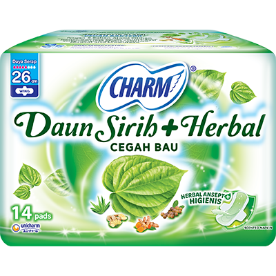 CHARM Pembalut Daun Sirih Herbal 26cm x 14 pads