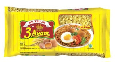 3 Ayam Mi Telur Pipih Kuning 200g