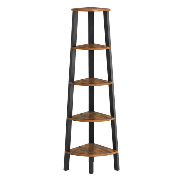 VASAGLE bookcase corner shelf retro dark brown