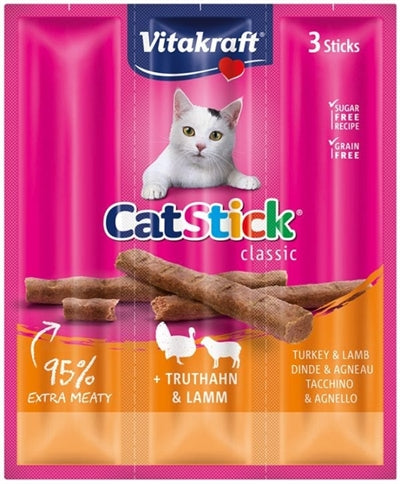 VITAKRAFT CAT-STICK MINI KALKOEN MET LAM 3 ST