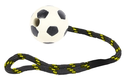 HAPPY PET TOUGH TOYS WERPTOUW MET VOETBAL RUBBER 37.5X6.5X6.5 CM