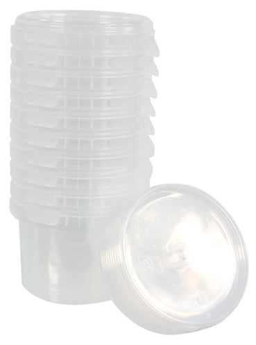 EMMER PP ROND ZONDER HENGSEL INCL GLASHELDERE DEKSEL 0.36 LTR 10 ST