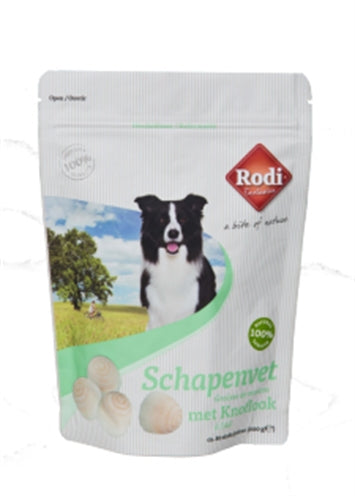 RODI EXCLUSIVE SCHAPENVET BONBONS KNOFLOOK 200 GR