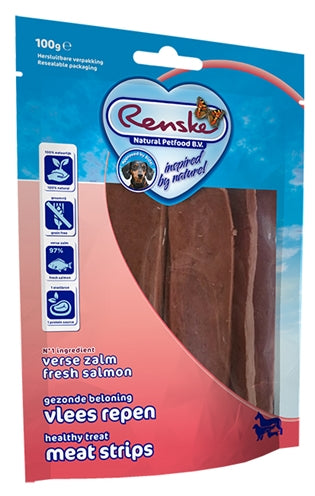RENSKE GEZONDE BELONING VLEES STRIP ZALM 100 GR
