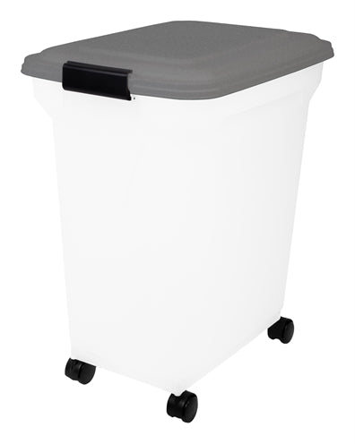 BEWAARCONTAINER LUCHTDICHT TRANSPARANT / GRIJS 45 LTR 46X33.5X50 CM