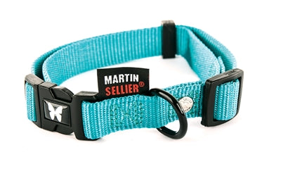 MARTIN HALSBAND VERSTELBAAR NYLON TURQUOISE 30-45X1.6 CM