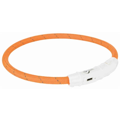 TRIXIE HALSBAND HOND FLASH LICHTHALSBAND USB TPU / NYLON ORANJE 65X0.7 cm