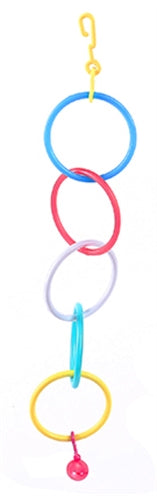 HAPPY PET GYM RINGEN GEKLEURD MET BEL 5X5X25 CM