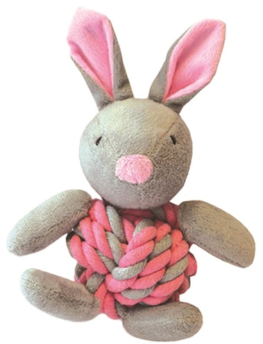 LITTLE RASCALS KNOTTIE BUNNY TOUWBAL KONIJN ROZE 20X15X8 CM