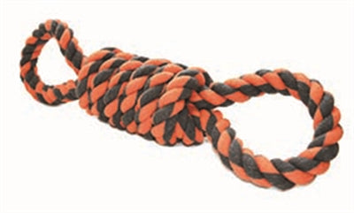 HAPPY PET NUTS FOR KNOTS EXTREME SPOEL 8 VORM TUGGER GRIJS / ORANJE 55X11X11 CM