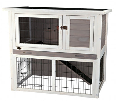 TRIXIE NATURA KONIJNENHOK MET REN GRIJS / WIT 104X97X52 CM