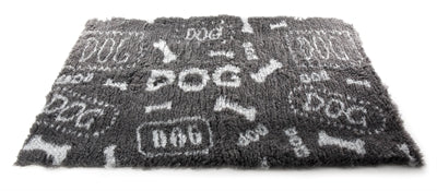 VETBED DOG PRINT GRIJS / WIT GERECYCLED 75X50 CM