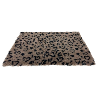 VETBED PRINT LUIPAARDPRINT BEIGE / ZWART GERECYCLED 75X50 CM