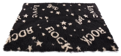 VETBED ROCK ZWART / BEIGE GERECYCLED 75X50 CM