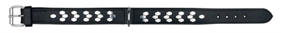 TRIXIE HALSBAND HOND ACTIVE LEER MET APPLICATIES ZWART 48-55X4 CM
