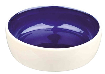 TRIXIE VOERBAK KAT KERAMIEK CREME / BLAUW 13 CM 300 ML