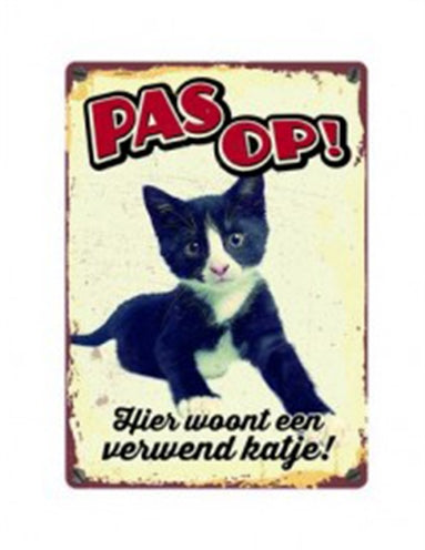 PLENTY GIFTS WAAKBORD BLIK VERWEND KATJE 15X21 CM