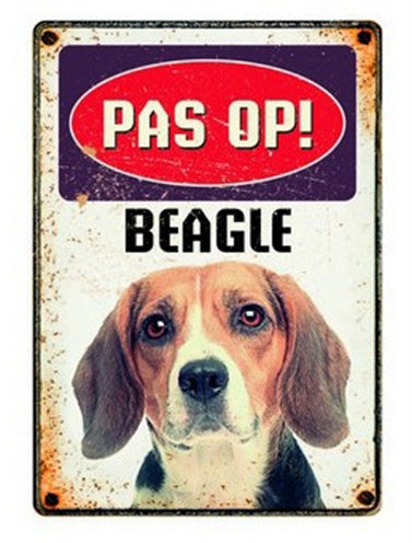 PLENTY GIFTS WAAKBORD BLIK BEAGLE 15X21 CM