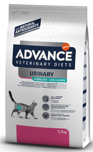 ADVANCE VETERINARY DIET CAT URINARY STERILIZED MINDER CALORIEËN 7.5 KG