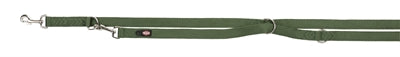 TRIXIE HONDENRIEM PREMIUM DUBBELGESTIKT VERSTELBAAR BOSGROEN 200X1 CM