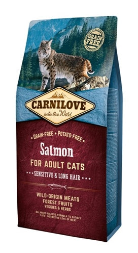 CARNILOVE SALMON SENSITIVE / LONG HAIR 6 KG