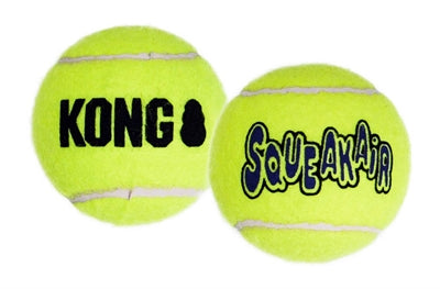 KONG SQUEAKAIR TENNISBAL GEEL MET PIEP MEDIUM 6.5 CM 6 ST