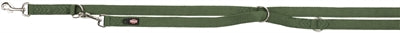 TRIXIE HONDENRIEM PREMIUM DUBBELGESTIKT VERSTELBAAR BOSGROEN 200X1.5 CM