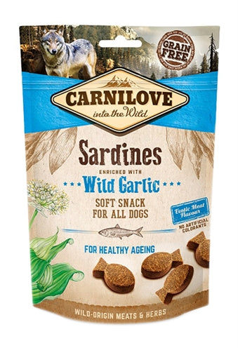 CARNILOVE SOFT SNACK SARDINES / WILDE KNOFLOOK 200 GR