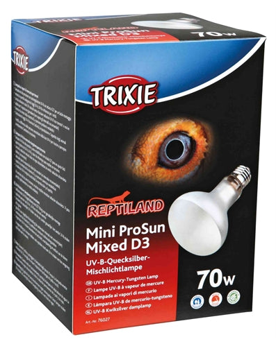 TRIXIE REPTILAND MINI PROSUN MIXED D3 UV-B LAMP ZELFSTARTEND 70 WATT 8X8X10.8 CM