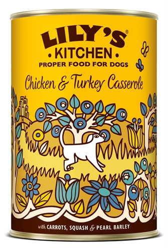 LILY'S KITCHEN DOG CHICKEN / TURKEY CASSEROLE 6X400 GR