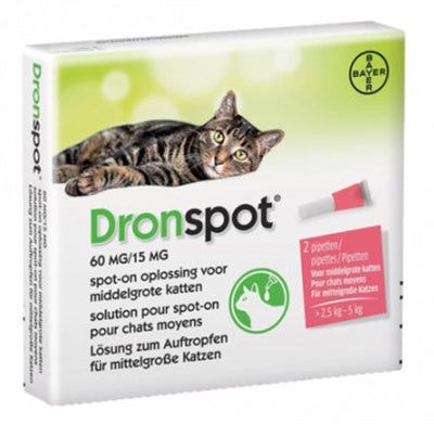 BAYER DRONSPOT KAT SPOT ON M 2.5-5 KG 2 PIP