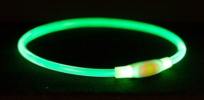 TRIXIE HALSBAND USB FLASH LIGHT LICHTGEVEND OPLAADBAAR TPU GROEN 65X0.8 CM