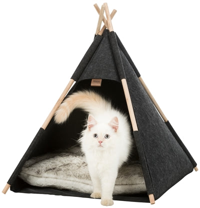 TRIXIE KATTENMAND TIPI VILT ANTRACIET 55X55X65 CM