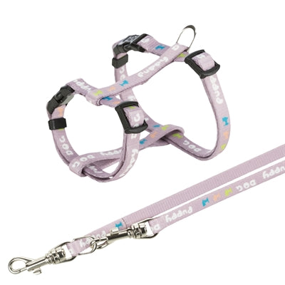 TRIXIE JUNIOR PUPPYTUIG MET RIEM LILA 23-34X0.8 CM  / 2 MTR