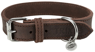 TRIXIE HALSBAND HOND RUSTIC VETLEER DONKERBRUIN 34-40X2.5 CM