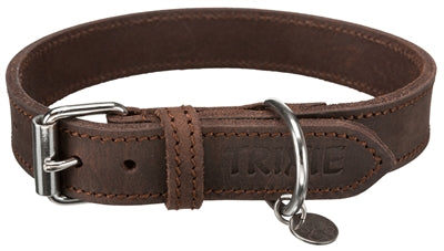 TRIXIE HALSBAND HOND RUSTIC VETLEER DONKERBRUIN 37-44X2.5 CM