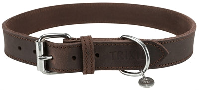 TRIXIE HALSBAND HOND RUSTIC VETLEER DONKERBRUIN 57-66X3 CM